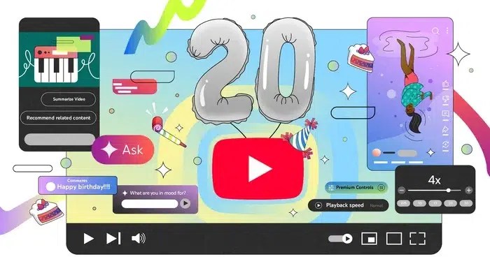 YouTube berusia 20 dan merayakan dengan fitur baru untuk pengguna premium