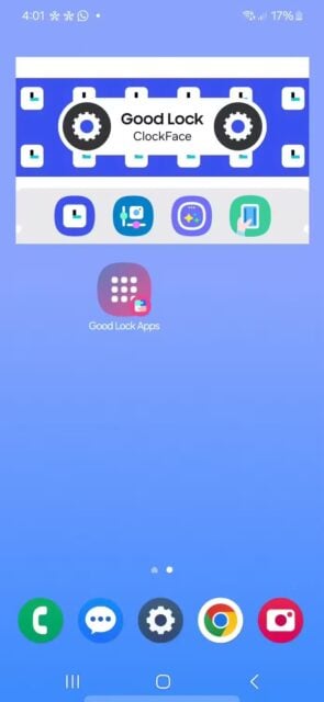 Widget mini dan kaset baru di layar beranda ponsel Samsung