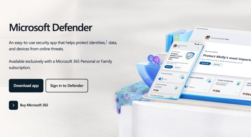 Halaman Web Unduh Microsoft Defender
